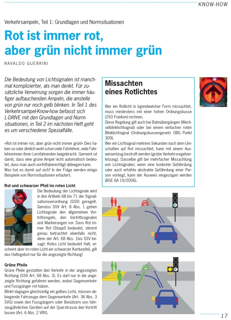 Ampel Verkehrskunde bei der Fahrschule Driving Point in Rapperswil
