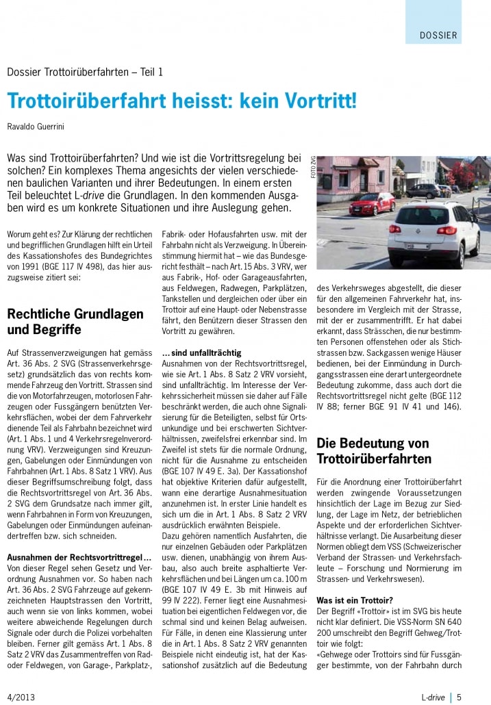 Trattoirüberfahrt - Verkehrskunde der Fahrschule Driving Point